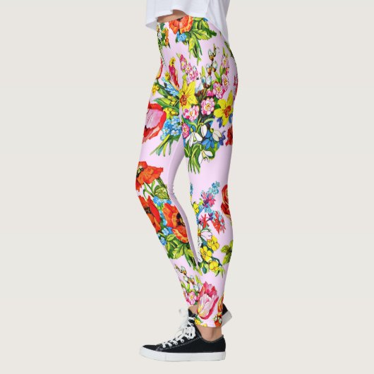 Leggings impression de collection de fleurs florales épique (Gauche)