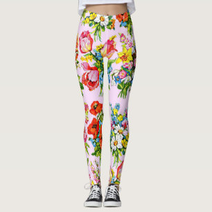 Leggings impression de collection de fleurs florales épique