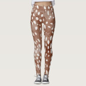 Leggings Impression de faon de cerf aquarelle rustique tach (Devant)