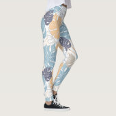 Leggings Impression de feuilles de monstera bleues et jaune (Droite)