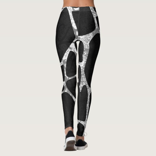 Leggings Impression de girafe noire (Dos)