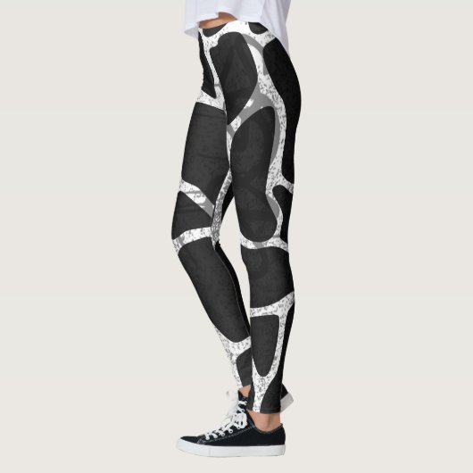 Leggings Impression de girafe noire (Gauche)