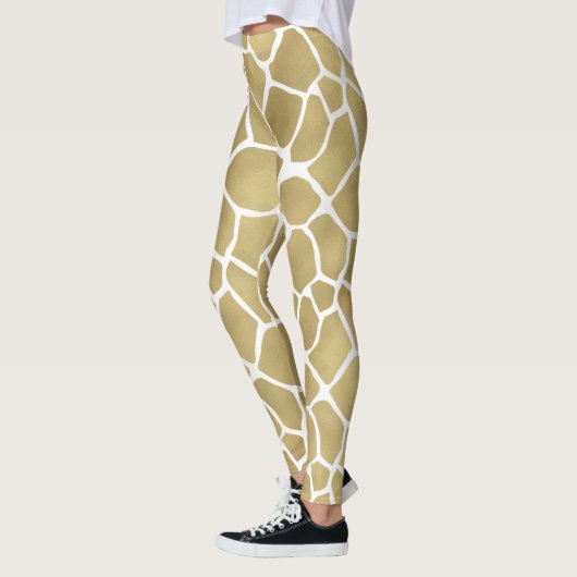 Leggings Impression de girafe or (Gauche)