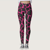 Leggings Impression de girafe Safari rose chaud (Devant)