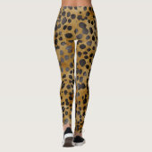 Leggings Impression de guépard tacheté à l'aquarelle rustiq (Dos)