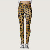 Leggings Impression de guépard tacheté à l'aquarelle rustiq (Devant)