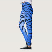 Leggings Impression de la peau de tigre bleu désert (Gauche)