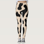 Leggings Impression de la peau et de la vache noire (Devant)