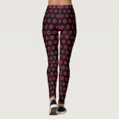Leggings Impression de lèvres Fuchsia (Dos)