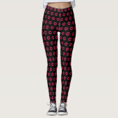 Leggings Impression de lèvres Fuchsia (Devant)