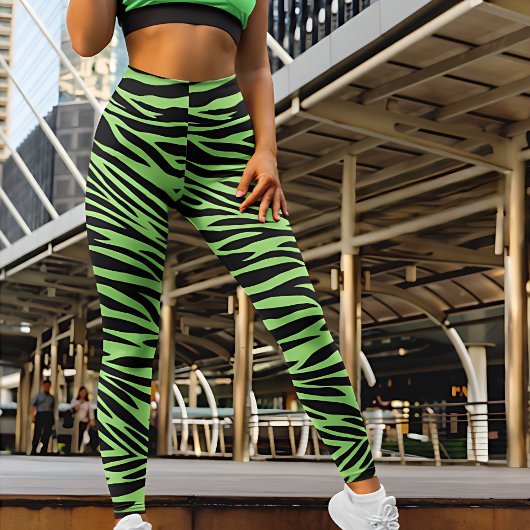 Leggings Impression de Lime gree Zebra