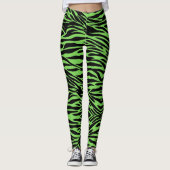 Leggings Impression de Lime gree Zebra (Devant)