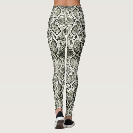 Leggings Impression de serpent blanc (Dos)