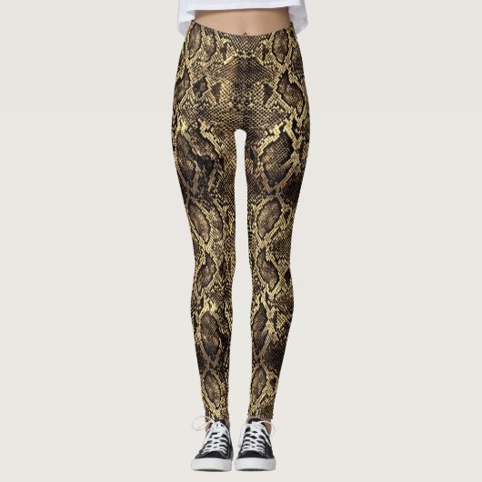 Leggings Impression de serpent Brown (Devant)