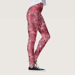 Leggings Impression de serpent rose chaud