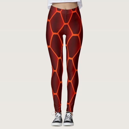 Leggings Impression de serpent rouge (Devant)