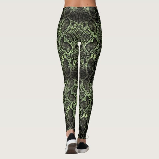 Leggings Impression de serpent vert (Dos)