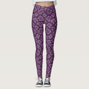 Leggings Impression de serpent violet