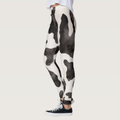 Leggings Impression de tache de vache à l'aquarelle rustiqu (Gauche)