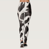 Leggings Impression de tache de vache à l'aquarelle rustiqu (Dos)