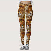 Leggings Impression de tête de lion Brown (Devant)