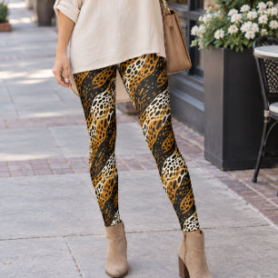Leggings Impression de texture abstraite de chats sauvages