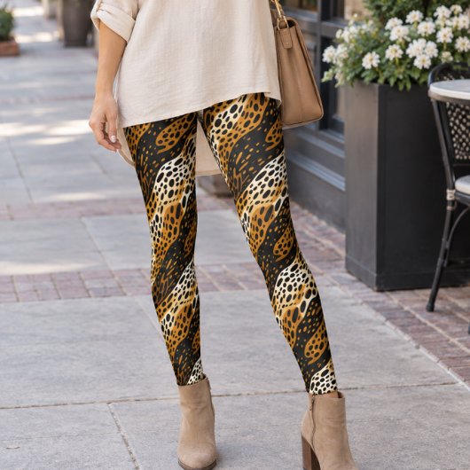 Leggings Impression de texture abstraite de chats sauvages