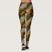Leggings Impression de texture abstraite de chats sauvages (Dos)