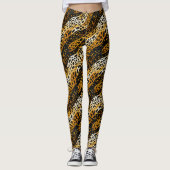 Leggings Impression de texture abstraite de chats sauvages (Devant)