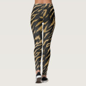 Leggings Impression De Tigre Trendy Gold Et Black Funky  (Dos)