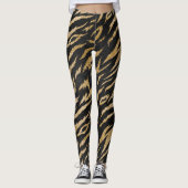 Leggings Impression De Tigre Trendy Gold Et Black Funky  (Devant)