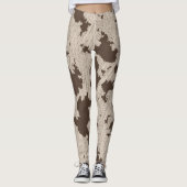 Leggings Impression de Vache Faux, Brown et crème (Devant)