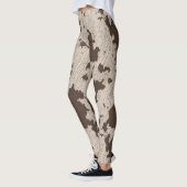 Leggings Impression de Vache Faux, Brown et crème (Gauche)