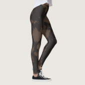 Leggings Impression de vache Faux, Brown foncé et Brown (Droite)