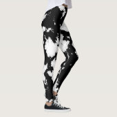 Leggings Impression de vache Faux, noir et blanc (Droite)
