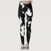 Leggings Impression de vache Faux, noir et blanc (Devant)