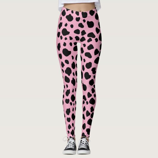 Leggings Impression de vache, Motif de vache, Spots de vach (Devant)