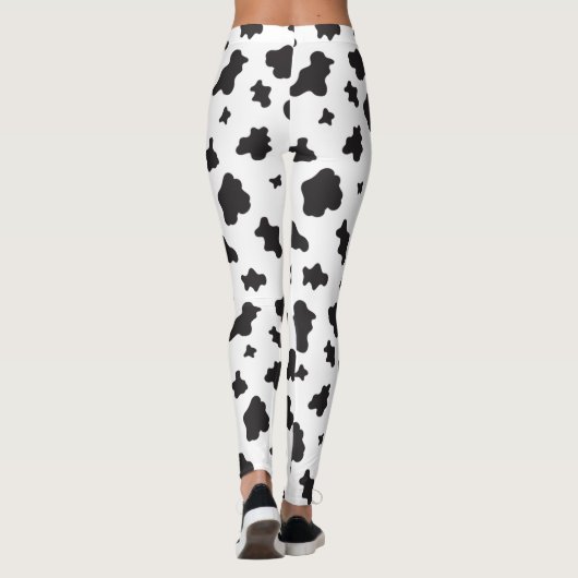 Leggings Impression de vache noir et blanc (Dos)