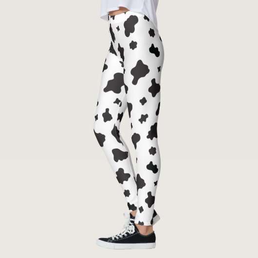 Leggings Impression de vache noir et blanc (Gauche)