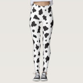 Leggings Impression de vache noir et blanc (Devant)
