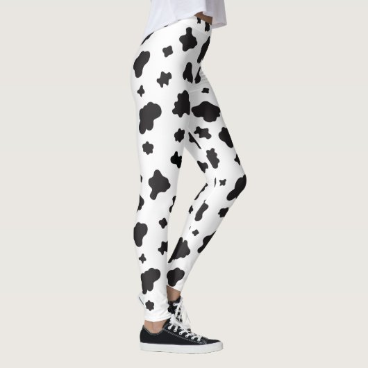 Leggings Impression de vache noir et blanc (Droite)