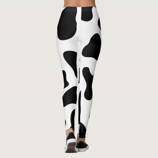Leggings Impression de vache noir et blanc (Dos)