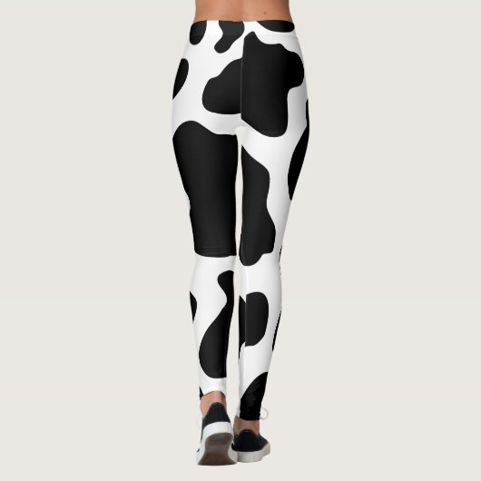 Leggings Impression de vache noir et blanc Halloween (Dos)