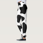 Leggings Impression de vache noir et blanc Halloween (Gauche)