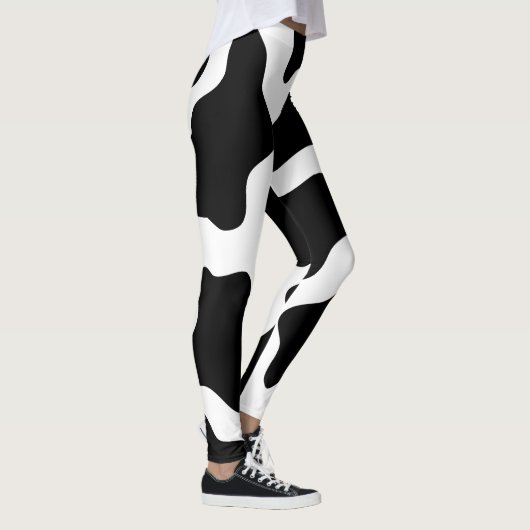 Leggings Impression de vache noir et blanc Halloween (Droite)