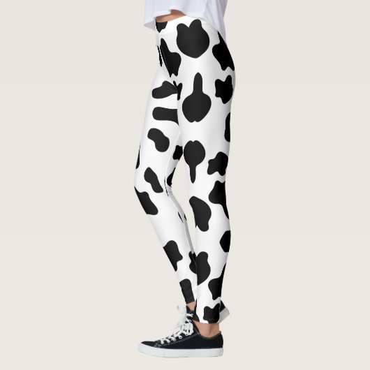 Leggings Impression de vache noire et blanche (Gauche)