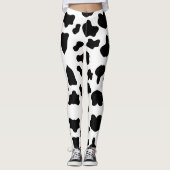 Leggings Impression de vache noire et blanche (Devant)