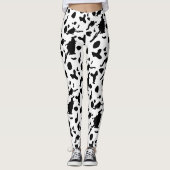 Leggings Impression de vache noire et blanche (Devant)
