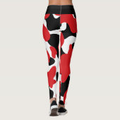 Leggings Impression de vache noire rouge tendance personnal (Dos)