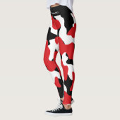 Leggings Impression de vache noire rouge tendance personnal (Gauche)